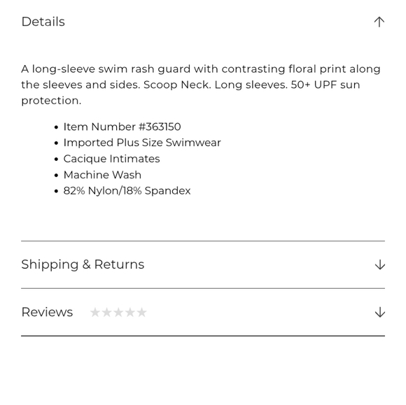 Cacique Swim 22W Rash Guard Long Sleeve Red Black Floral Sangia AX-1924 - Picture 6 of 9